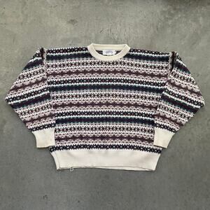 Vintage Brookcraft Patterned Pullover Knit Sweater